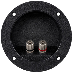 Main product image for Round Speaker Terminal 4-1/8" Satin Nickel Bind 260-306